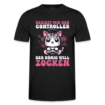 Il me tend la manette que le roi veut jouer - T-shirt sport Homme - noir - Devant - AI Model Male 178 dark (178cm)