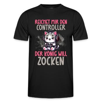 Il me tend la manette que le roi veut jouer - T-shirt sport Homme - noir - Devant - AI Model Male 178 dark (178cm)