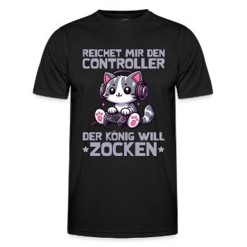 Il me tend la manette que le roi veut jouer - T-shirt sport Homme - noir - Devant - AI Model Male 178 dark (178cm)