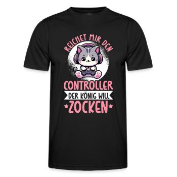 Il me tend la manette que le roi veut jouer - T-shirt sport Homme - noir - Devant - AI Model Male 178 dark (178cm)
