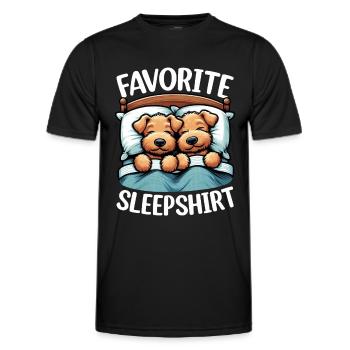 Offizieller Schlafhaus Airedale Terrier - Männer Funktions-T-Shirt - Schwarz - Vorne - AI Model Male 178 dark (178cm)