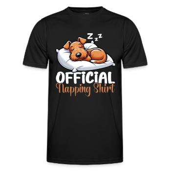 Offizieller Schlafhaus Airedale Terrier - Männer Funktions-T-Shirt - Schwarz - Vorne - AI Model Male 178 dark (178cm)