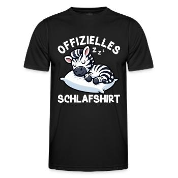 Official Sleep Shirt Zebra Pajamas Pajamas - Men's Functional T-Shirt - black - Front - AI Model Male 178 dark (178cm)
