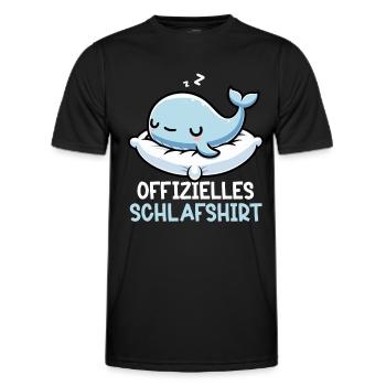 Official Sleep Shirt Whale Night Owls - Men's Functional T-Shirt - black - Front - AI Model Male 178 dark (178cm)