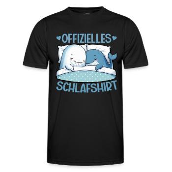 Official Sleep Shirt Whale Night Owls - Men's Functional T-Shirt - black - Front - AI Model Male 178 dark (178cm)