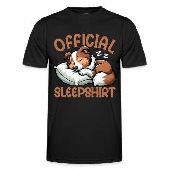 Official Sleeper Collie Lover Sleeps - Men's Functional T-Shirt - black - Front - AI Model Male 178 dark (178cm)