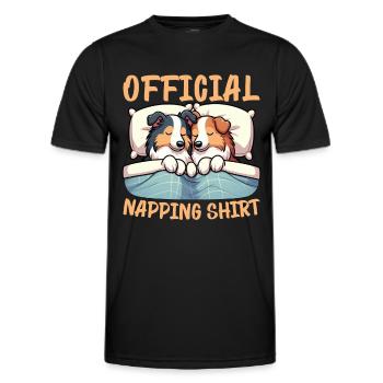 Official Sleeper Collie Lover Sleeps - Men's Functional T-Shirt - black - Front - AI Model Male 178 dark (178cm)