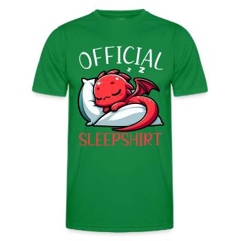 Official Sleeper Dragon Sweet Lazy - Men's Functional T-Shirt - kelly green - Front - AI Model Male 178 dark (178cm)