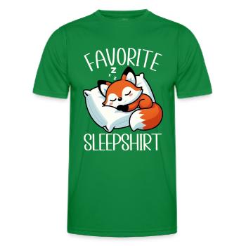 Official Sleeper Fox Cute Funny Lazy - Men's Functional T-Shirt - kelly green - Front - AI Model Male 178 dark (178cm)