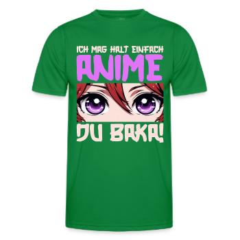 Anime Manga Otaku Japan Kawaii Waifu Anime Cosplay - Men's Functional T-Shirt - kelly green - Front - AI Model Male 178 dark (178cm)
