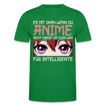 Anime Manga Otaku Japan Kawaii Waifu Anime Cosplay - Men's Functional T-Shirt - kelly green - Front - AI Model Male 178 dark (178cm)