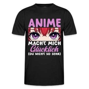 Anime Manga Otaku Japan Waifu Anime Girl Cosplay - Men's Functional T-Shirt - black - Front - AI Model Male 178 dark (178cm)