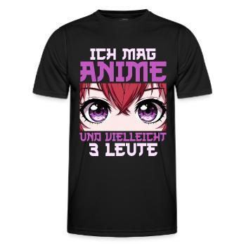 Anime Manga Otaku Japan Waifu Anime Girl Cosplay - Men's Functional T-Shirt - black - Front - AI Model Male 178 dark (178cm)