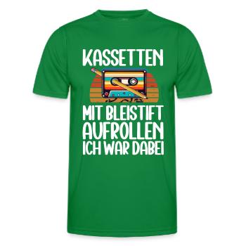 Kassetten Player Mixtape Musik 80er Vintage - Männer Funktions-T-Shirt - Kelly Green - Vorne - AI Model Male 178 dark (178cm)