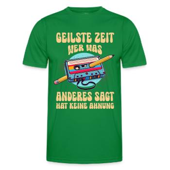 Kassetten Player Mixtape Musik 80er Vintage - Männer Funktions-T-Shirt - Kelly Green - Vorne - AI Model Male 178 dark (178cm)
