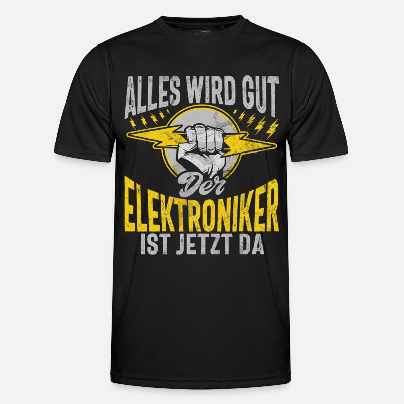 Electronics Technician Electrics Profession Volt Electrical Engineering Men's Functional T-Shirt