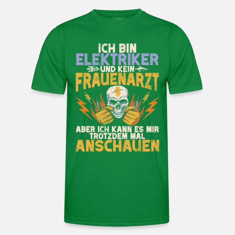 Electronics Technician Electrics Profession Volt Electrical Engineering Men's Functional T-Shirt