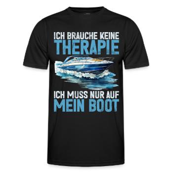 Capitaine à voile Dire bateau Voilier Capitaine - T-shirt sport Homme - noir - Devant - AI Model Male 178 dark (178cm)