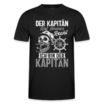 Capitaine à voile Dire bateau Voilier Capitaine - T-shirt sport Homme - noir - Devant - AI Model Male 178 dark (178cm)