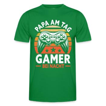 Gamer Papa Vater Gaming Liebhaber Videospieler PC - Männer Funktions-T-Shirt - Kelly Green - Vorne - AI Model Male 178 dark (178cm)