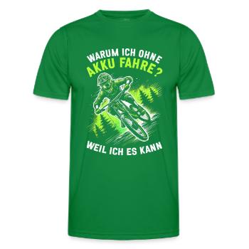 Mountain bikers, MTB lovers, cycling - Men's Functional T-Shirt - kelly green - Front - AI Model Male 178 dark (178cm)