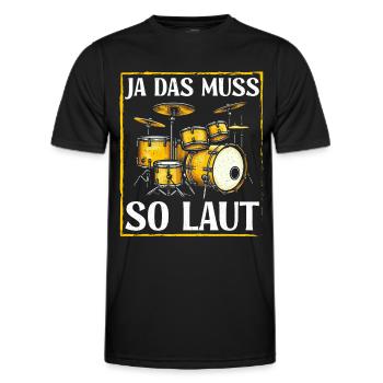 Batteur Batteur Percussion Musiciens - T-shirt sport Homme - noir - Devant - AI Model Male 178 dark (178cm)