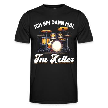Batteur Batteur Percussion Musiciens - T-shirt sport Homme - noir - Devant - AI Model Male 178 dark (178cm)