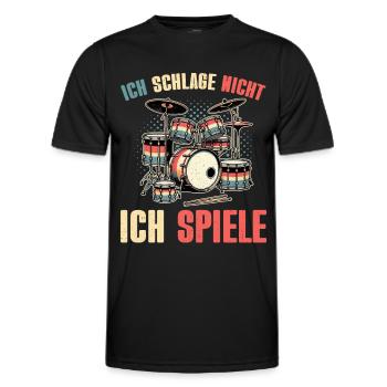 Batteur Batteur Percussion Musiciens - T-shirt sport Homme - noir - Devant - AI Model Male 178 dark (178cm)
