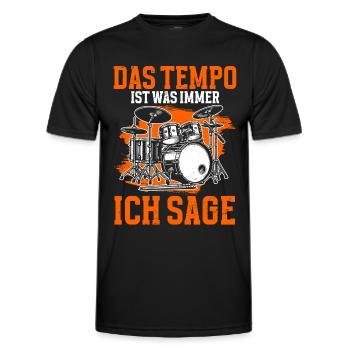 Batteur Batteur Percussion Musiciens - T-shirt sport Homme - noir - Devant - AI Model Male 178 dark (178cm)