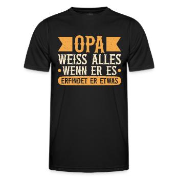 Grandpa, Grandpa, Grandpa, Grandpapa - Men's Functional T-Shirt - black - Front - AI Model Male 178 dark (178cm)