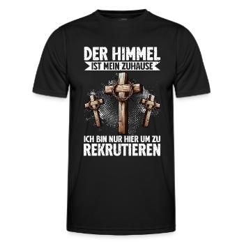 Service d’adoration des croyants catholiques chrétiens de Jésus - T-shirt sport Homme - noir - Devant - AI Model Male 178 dark (178cm)