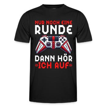 Nur Noch Eine Runde Dann Hör Ich Auf Konsolen - Männer Funktions-T-Shirt - Schwarz - Vorne - AI Model Male 178 dark (178cm)