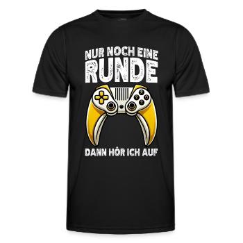 Nur Noch Eine Runde Dann Hör Ich Auf Konsolen - Männer Funktions-T-Shirt - Schwarz - Vorne - AI Model Male 178 dark (178cm)