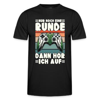 Nur Noch Eine Runde Dann Hör Ich Auf Konsolen - Männer Funktions-T-Shirt - Schwarz - Vorne - AI Model Male 178 dark (178cm)