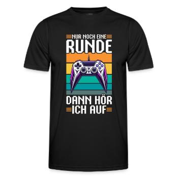 Nur Noch Eine Runde Dann Hör Ich Auf Konsolen - Männer Funktions-T-Shirt - Schwarz - Vorne - AI Model Male 178 dark (178cm)