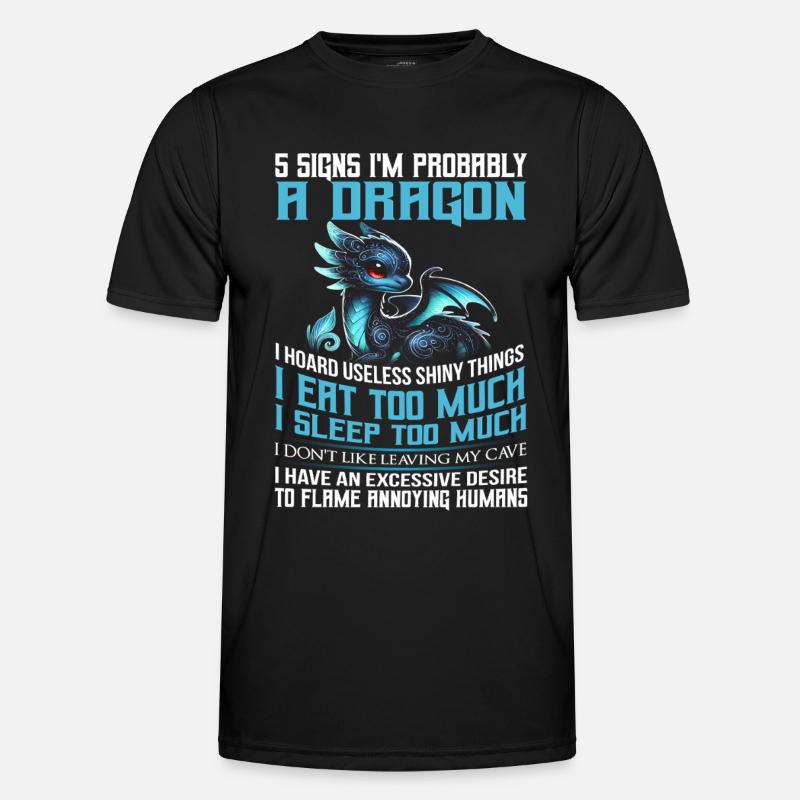 Dragon Creatures Medieval Dragon - Men's Functional T-Shirt - black
