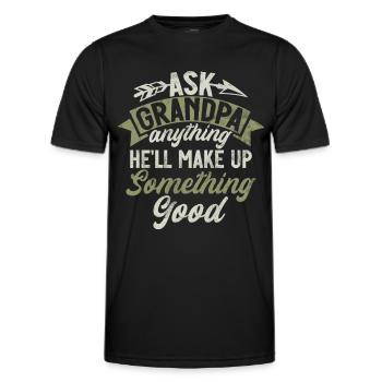 Grand-père Grand-père Pops Grand-parent - T-shirt sport Homme - noir - Devant - AI Model Male 178 dark (178cm)