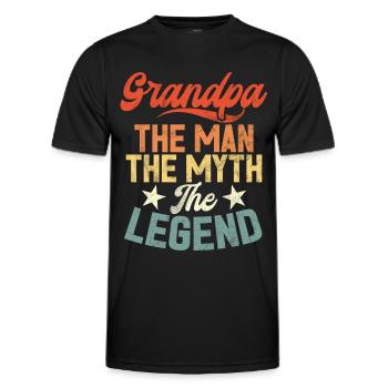 Grand-père Grand-père Pops Grand-parent - T-shirt sport Homme - noir - Devant - AI Model Male 178 dark (178cm)