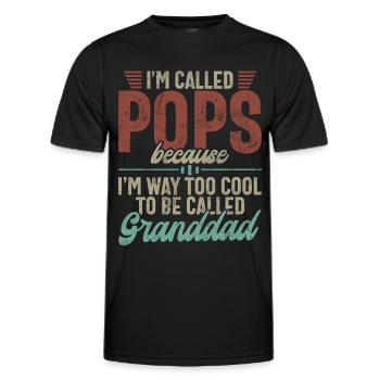 Grand-père Grand-père Pops Grand-parent - T-shirt sport Homme - noir - Devant - AI Model Male 178 dark (178cm)