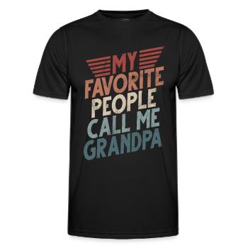 Grand-père Grand-père Pops Grand-parent - T-shirt sport Homme - noir - Devant - AI Model Male 178 dark (178cm)