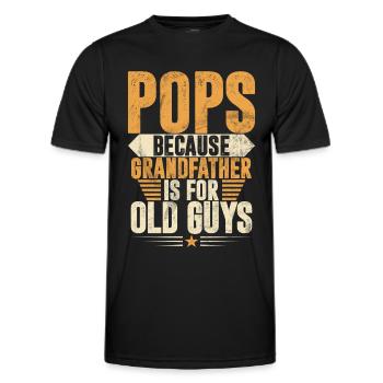 Grand-père Grand-père Pops Grand-parent - T-shirt sport Homme - noir - Devant - AI Model Male 178 dark (178cm)