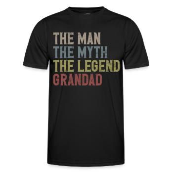 Grand-père Grand-père Pops Grand-parent - T-shirt sport Homme - noir - Devant - AI Model Male 178 dark (178cm)