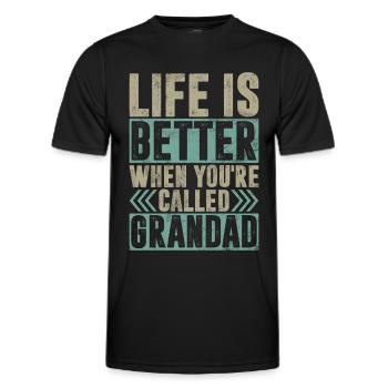 Grand-père Grand-père Pops Grand-parent - T-shirt sport Homme - noir - Devant - AI Model Male 178 dark (178cm)