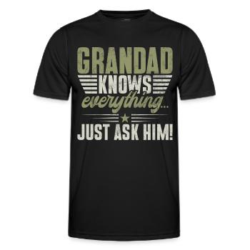Grand-père Grand-père Pops Grand-parent - T-shirt sport Homme - noir - Devant - AI Model Male 178 dark (178cm)