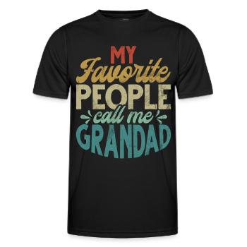 Grand-père Grand-père Pops Grand-parent - T-shirt sport Homme - noir - Devant - AI Model Male 178 dark (178cm)