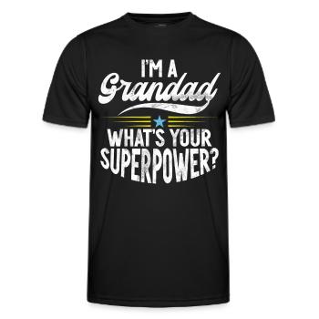 Grand-père Grand-père Pops Grand-parent - T-shirt sport Homme - noir - Devant - AI Model Male 178 dark (178cm)