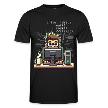 Programmierer Computercodierungssoftwareentwickler - Männer Funktions-T-Shirt - Schwarz - Vorne - AI Model Male 178 dark (178cm)