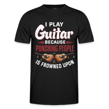 Guitarist Musician Guitar Music - Men's Functional T-Shirt - black - Front - AI Model Male 178 dark (178cm)