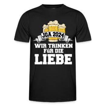 Junggesellenabschied 2024 JGA - Männer Funktions-T-Shirt - Schwarz - Vorne - AI Model Male 178 dark (178cm)