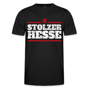 Hessen Shirt: Stolzer Hesse. Echt hessisch. - Männer Funktions-T-Shirt - Schwarz - Vorne - AI Model Male 178 dark (178cm)